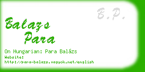 balazs para business card