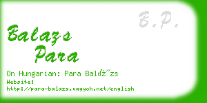 balazs para business card